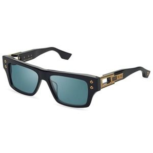 DITA GRANDMASTER SEVEN DTS 407-A-01 Black Gold Frame Blue Lens Large Sunglasses